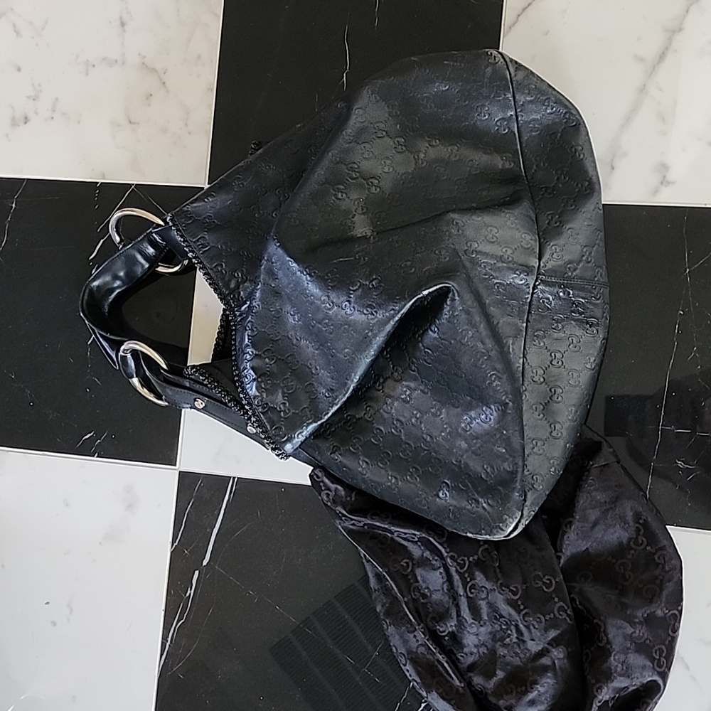 Gucci Horsebit Large Oversized Black Leather Bag